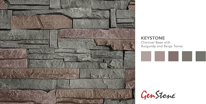 GenStone Faux Stacked Stone Panel 41" x 11.25" in Keystone Color - Image 2