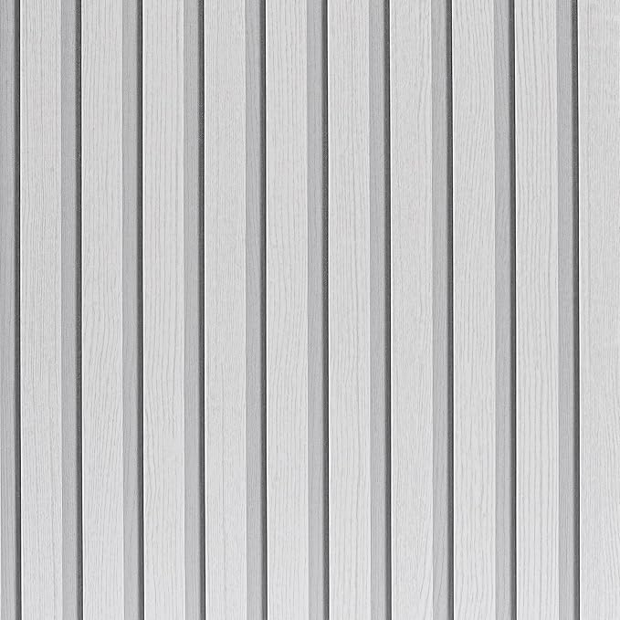 White Wood Slat Wallpaper by LOVADA