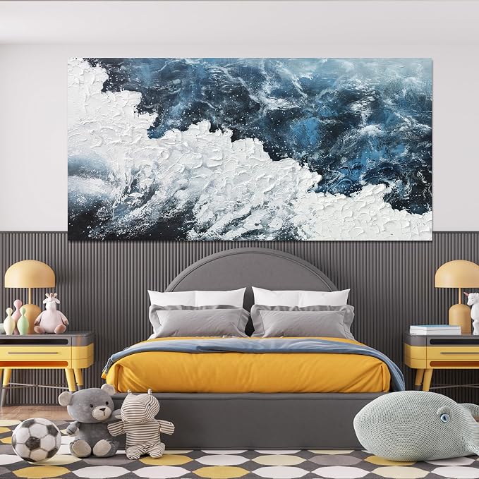 Canvas Wall Art Decor Large Blue White Wall Art Prints Abstract Canvas Wall - Image 5