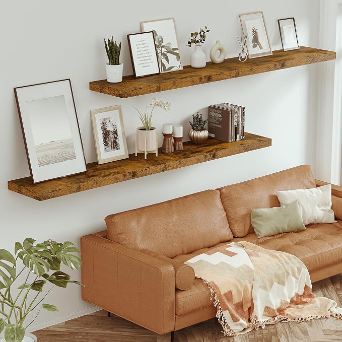 Vivelove 12 Inch Deep Floating Shelves 72 inch Long, 72 x 12 Wide Wall Shelves - Image 7