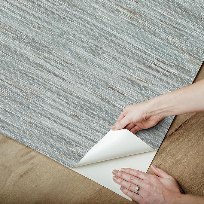 NuWallpaper Multicolor Grassweave Peel and Stick Wallpaper, Self Adhesive Wall - Image 7
