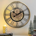 CLXEAST 28 Inch Gold Moving Gear Wall Clock by CLXEAST