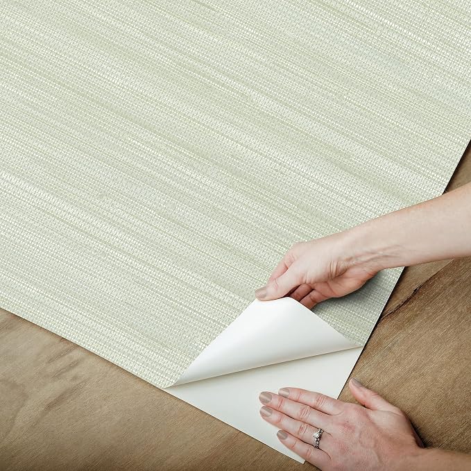 NuWallpaper x Society Social Green Classic Faux Grasscloth Peel & Stick - Image 6