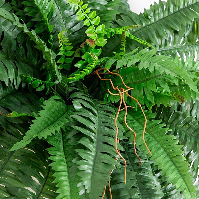 Nearly Natural 40in Hanging Artificial Boston Fern Plant Set of 2 - Image 2