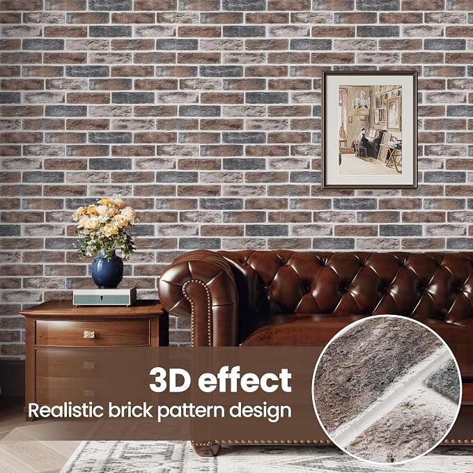 3D Wall Panels Brick Peel and Stick 26.7"x13.4"-10 PCS - Image 7