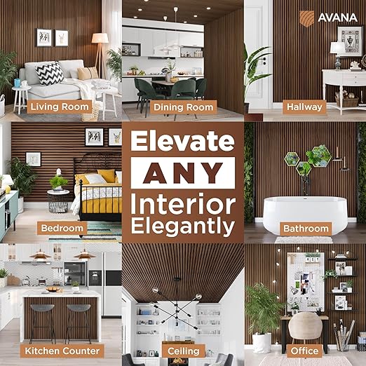 Avana Acoustic Wood Wall Panels – 93.2x11.25 Inch Panels – Fits 94x12 Layout – - Image 3