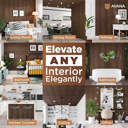 Avana Acoustic Wood Wall Panels – 93.2x11.25 Inch Panels – Fits 94x12 Layout – - Image 3