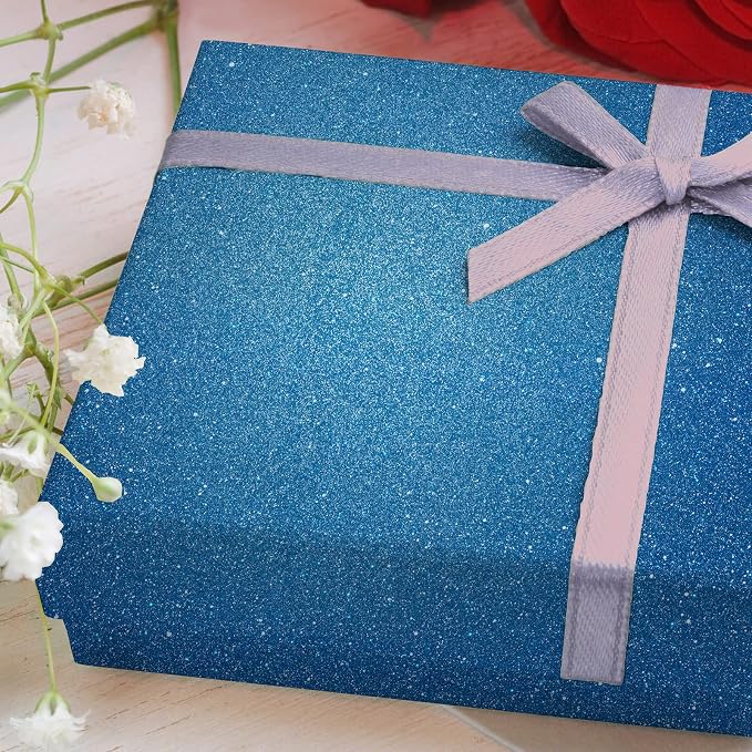 CHIHUT Sparkle Blue Glitter Wallpaper Stick and Peel 15.7''x100'' Self Adhesive - Image 8