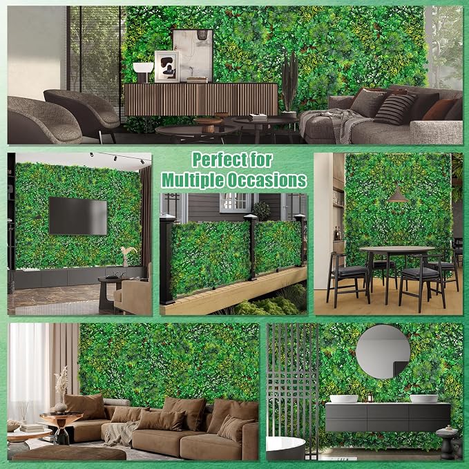 Yangrass Artificial Grass Wall Panels, Faux Greenery Privacy Fence Screen - Image 4
