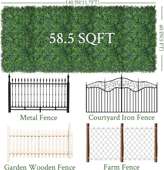 Artificial Ivy Privacy Fence Screen: 60"x 140" 4-Layer Leaf UV-Anti Faux - Image 2