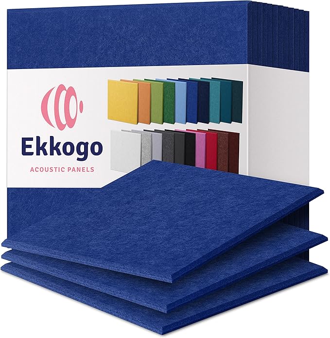 Acoustic Panels 12-Pack Soundproof Wall Panels 12"X12"X0.4" Sound Panels High by EkkogoAcousticPanels