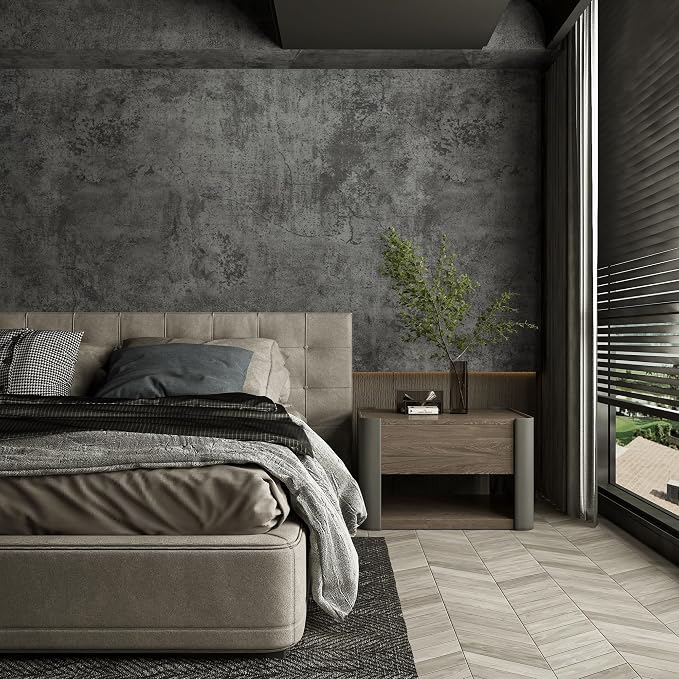 3yecao 16"×197" Extra Thick Dark Blue Grey Concrete Wallpaper Peel and Stick - Image 7