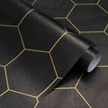 Black and Gold Wallpaper Geometric Peel and Stick Wallpaper by Fiula