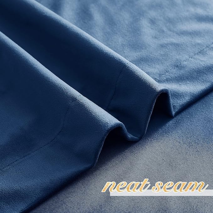 NICETOWN Navy Blue Velvet Curtains 84 inches - Image 7