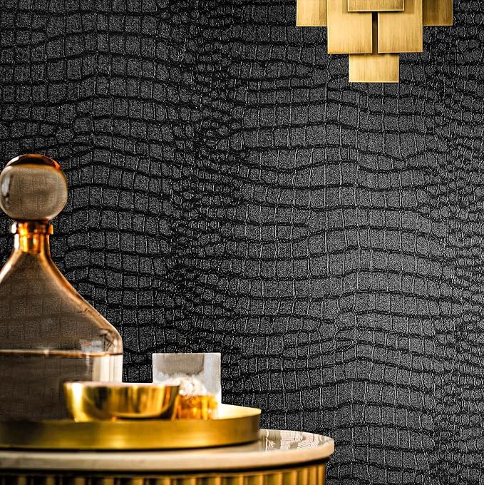 Fititem Black Peel and Stick Wallpaper 630inL 17.3inW Black Contact Paper by Fititem__FitYourHome