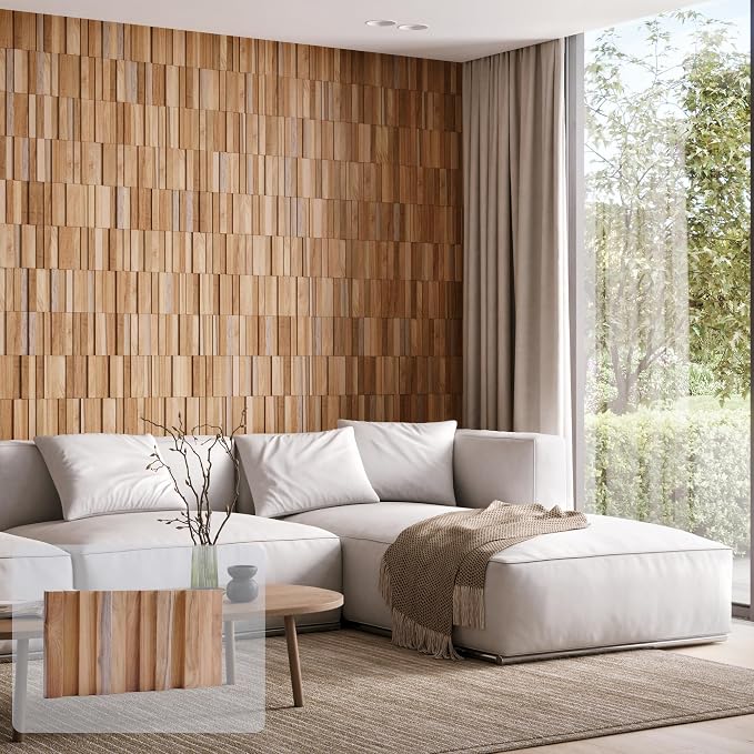 Wall!Supply 3D Wall Panels – Reclaimed Vertical Asian Teak Wood – Home Decor - Image 2