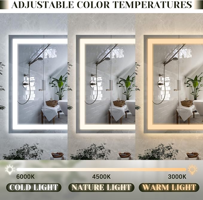 ROLOVE 32x 22 Inch Large Lighted Vanity Mirror - Image 4