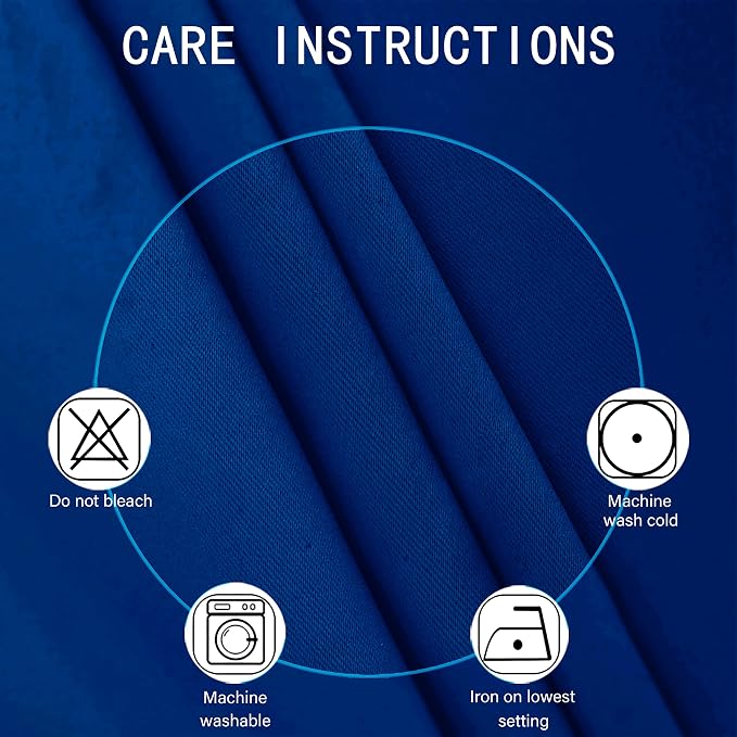 LEMOMO Blackout Curtains 38 x 84 inch/Royal Blue Curtains Set of 2 - Image 4