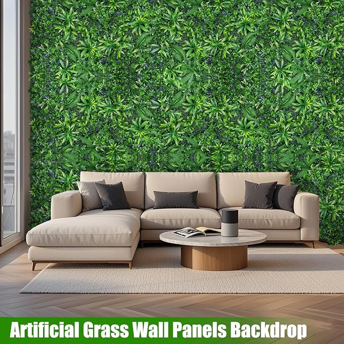 Grass Wall Panels, Fake Greenery Plant Decor - Image 5