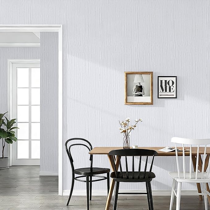 White Grasscloth Wallpaper Peel and Stick Textured Wallpaper - Image 2