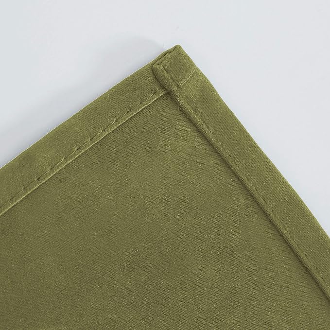 LEMOMO Blackout Curtains 52 x 45 inch/Olive Green Curtains Set of 2 - Image 8