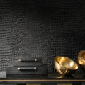 Peel and Stick Wallpaper Black Crocodile Wall Paper Modern Textured by Micpolo
