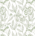 Timeet Peel and Stick Wallpaper Green Floral Wall Paper by Timeet