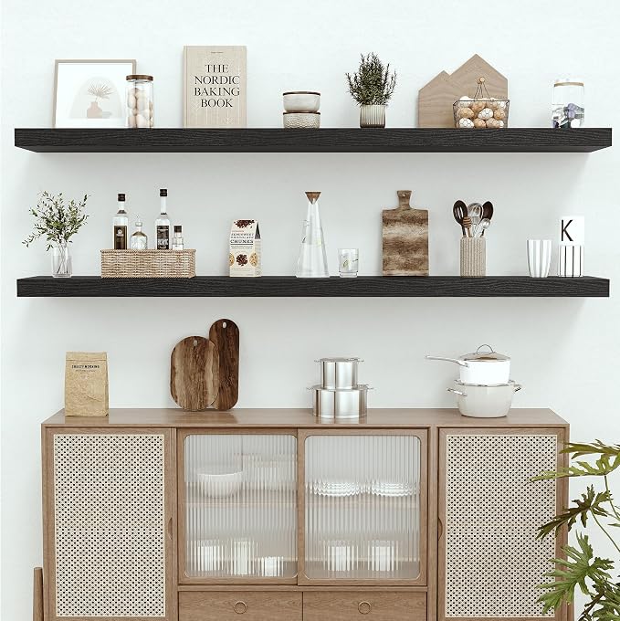 Vivelove 72 Inches Floating Shelves Wall Mounted, Living Room, Home Decor - Image 8