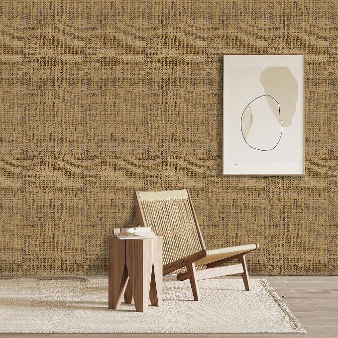 15.75"x787.4" Brown Grasscloth Wallpaper Peel and Stick Removable Textured Wall - Image 4
