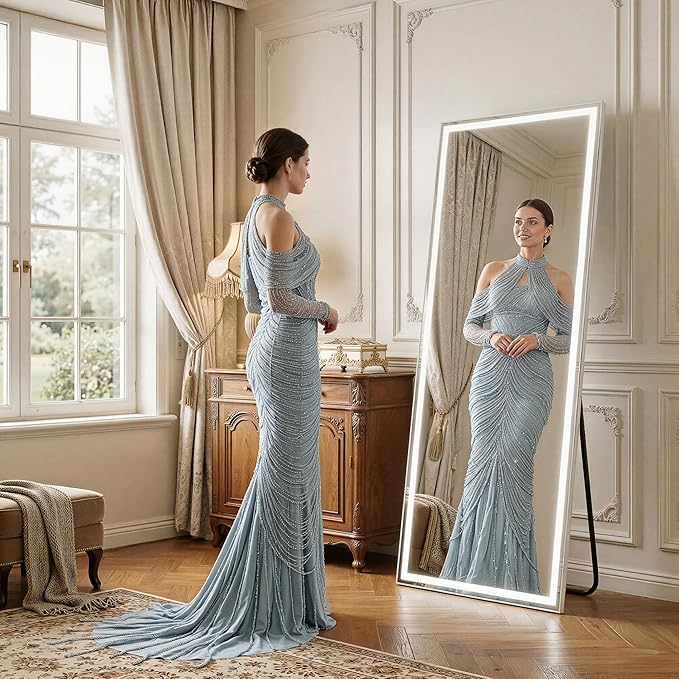 Full Length Mirror with Lights, Full Body Dressing Standing Mirrors with - Image 2