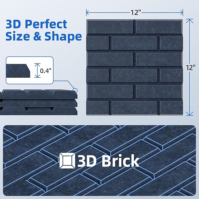 12 Pack Acoustic Panels with Self Adhesive, Soundproof Wall Panel, Brick Sound - Image 6