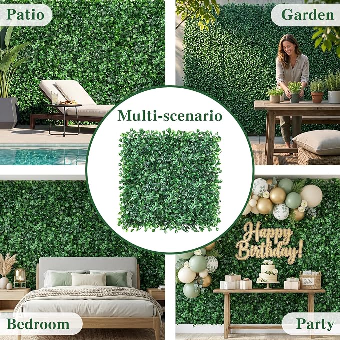 CEWOR 10"x10" Artificial Grass Wall Panels, UV Resistant & Anti-Fade Greenery - Image 7