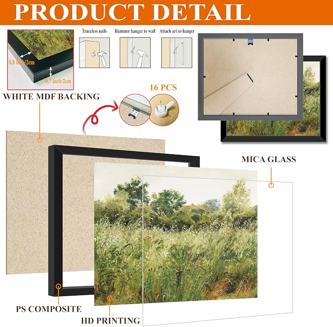 LANCHI95 Framed Vintage Wall Art Set of 15 – Gallery Wall Decor - Image 3