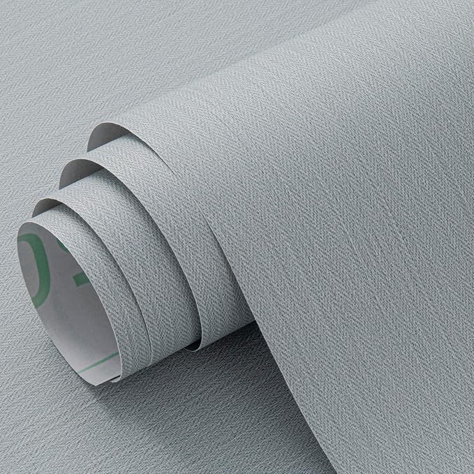 Haimin Fabric Wallpaper Textured Contact Paper Peel and Stick Faux Linen Wall - Image 3