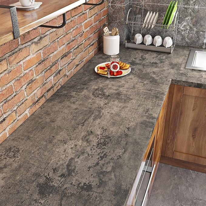 Livelynine 15.8x197 Concrete Limewash Peel and Stick Dorm Wallpaper Removable - Image 7