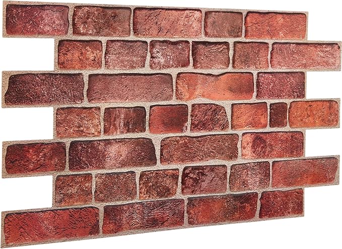 3D Faux Brick Wall Panels 37.8’’ x 18.9’’ by NOVECRAFTO