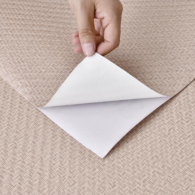 Haimin Fabric Wallpaper Textured Contact Paper Grasscloth Wallpaper Peel and - Image 5