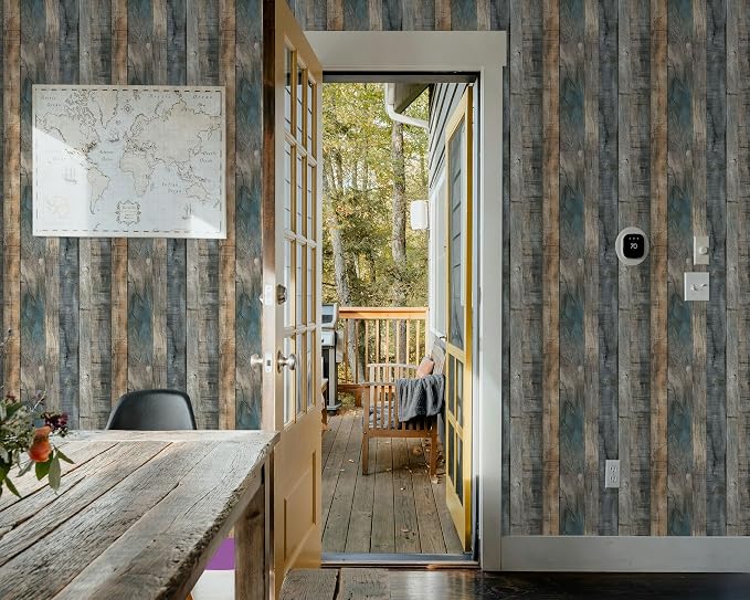 FLFK Grey Wood 16" x 256" Removable Wallpaper Peel and Stick - Image 3