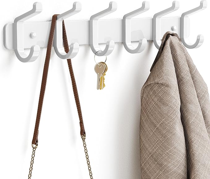 pickpiff Coat Rack Wall Mounted Heavy-Duty: Metal Coat Hanger 6 Hooks - Image 4