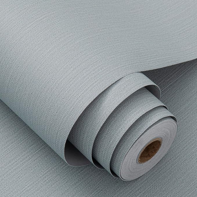 Haimin Fabric Wallpaper Textured Contact Paper Peel and Stick Faux Linen Wall - Image 5