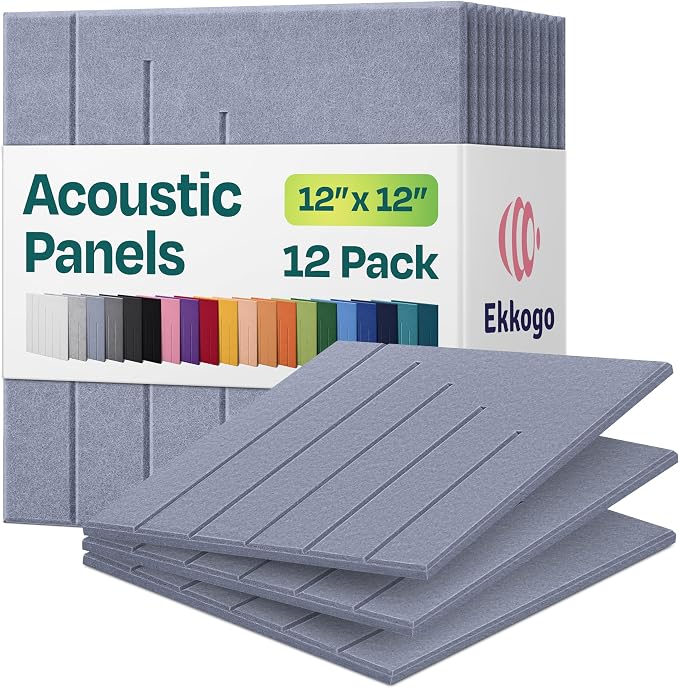 Acoustic Panels 12-Pack Soundproof Wall Panels 12"x12"x0.4" Decorative Sound by EkkogoAcousticPanels