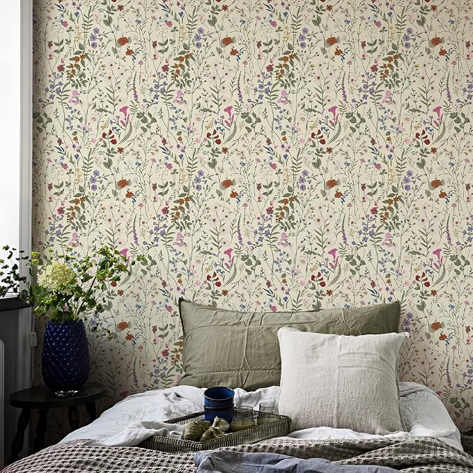 JiffDiff Floral Wallpaper Peel and Stick- 1181" x 17.3" Farm Floral Wall Paper - Image 2