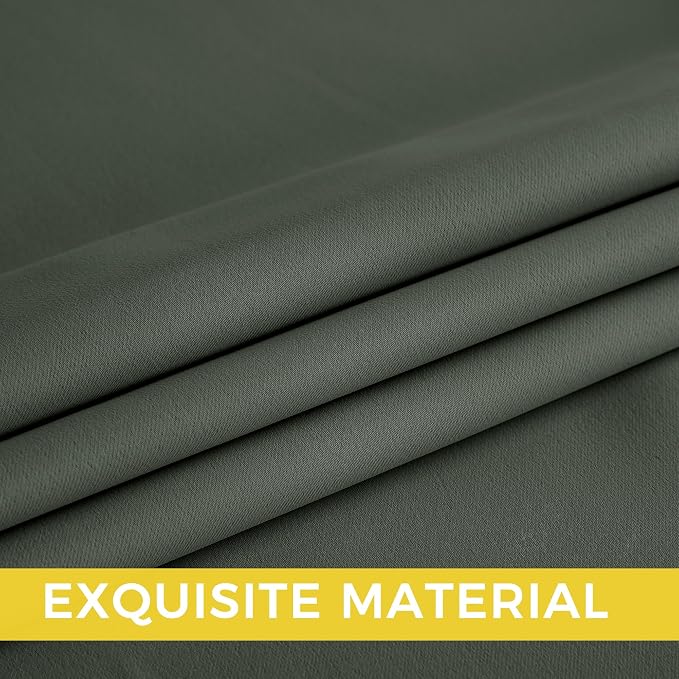 NICETOWN Room Darkening Draperies Curtains Panels, 2 Panels Dark Mallard W52 x - Image 7