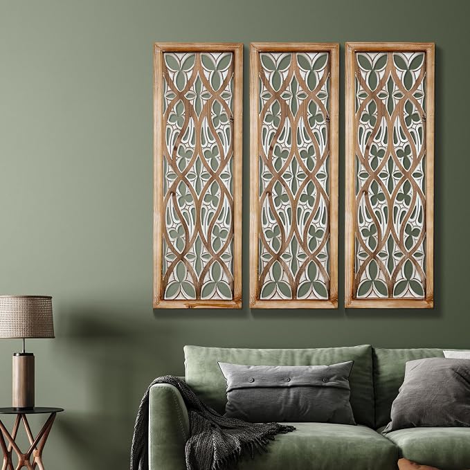 XIAOAIKA Hand Carved Boho Wood Wall Art - Image 6