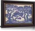 Vintage Gold Framed Wall Art Oak Tree Forest Painting Canvas Prints Blue by DQUCWDKVintagegoldframedwallart