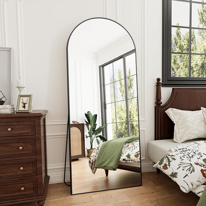 Rowjut Full Length Mirror Arched Floor Length Mirrors, Aluminum Frame - Image 2