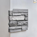 Fogstone Left-Hand Corner Panel Artisan Hand Painted 90-Degree Faux Stone Edging by Wallwell