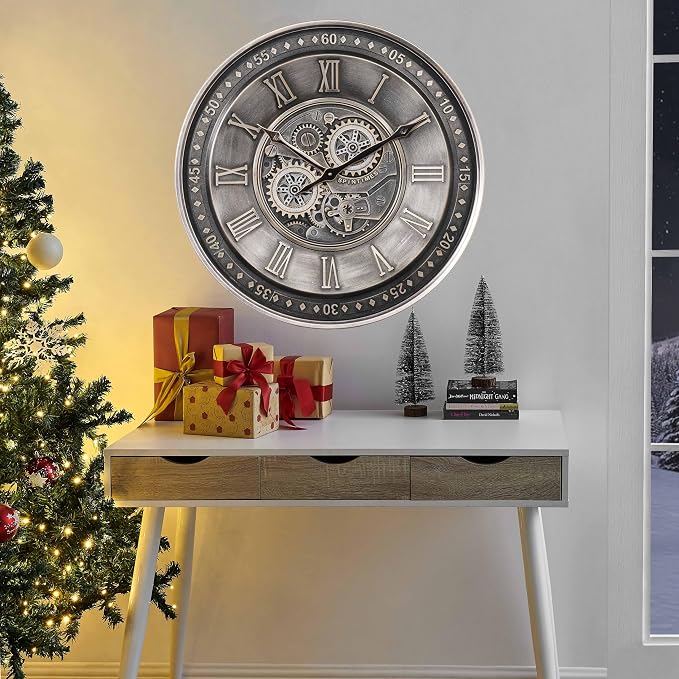 CLXEAST 24 Inch Large Moving Gear Wall Clock - Image 6