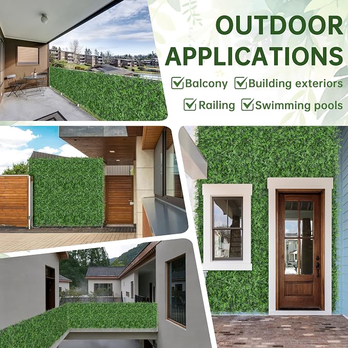 Artificial Green Wall Panels: 20"x20" Boxwood Hedge Green Wall Decor Backdrop - Image 7