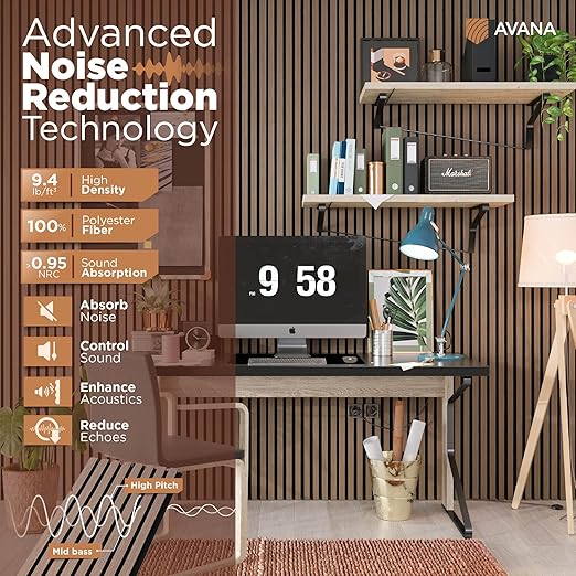 Avana Acoustic Wood Wall Panels – 47.2 X 12.6 Inch Smoke Walnut Acoustic Panels - Image 5